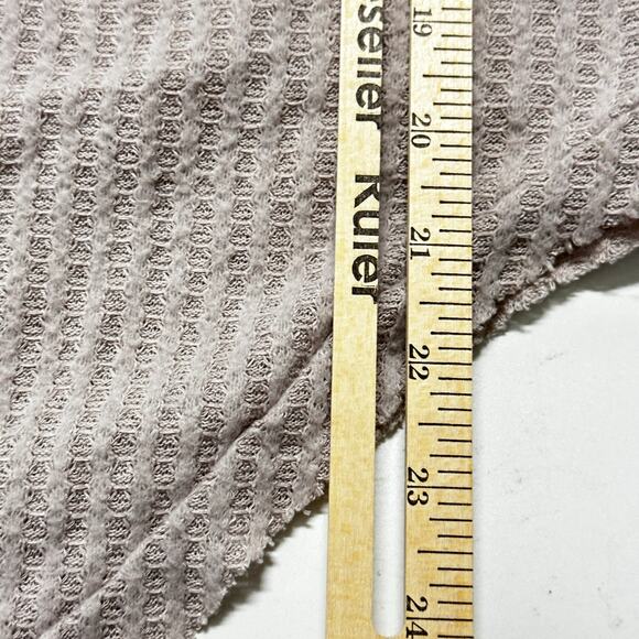 Lara Fashion Waffle Knit Top Women XL Light Pink Button Up V Neck Long Sleeve - Picture 6 of 7